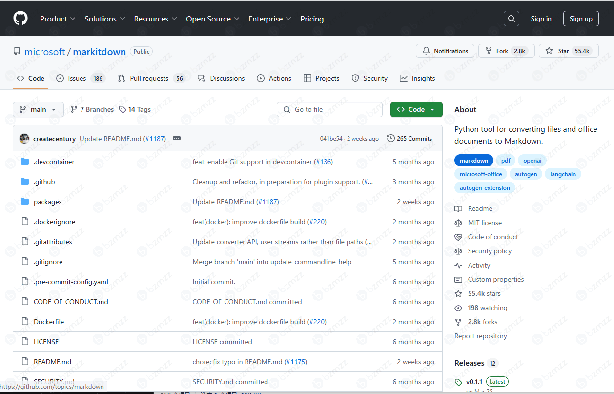 GitHub项目：Microsoft MarkItDown – 轻量级文件转 Markdown 神器