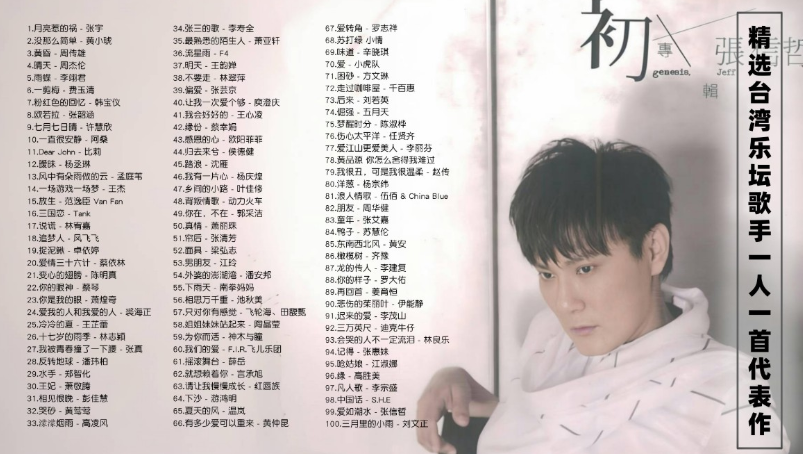 【台湾乐坛歌手一人一首代表作带歌词】重温经典，致敬经典！[MP3/1G]